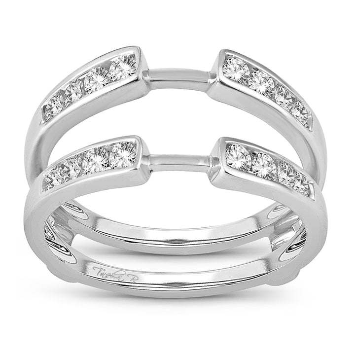14K White Gold Lab Diamond Ring Guard Enhancer Chic Accent
