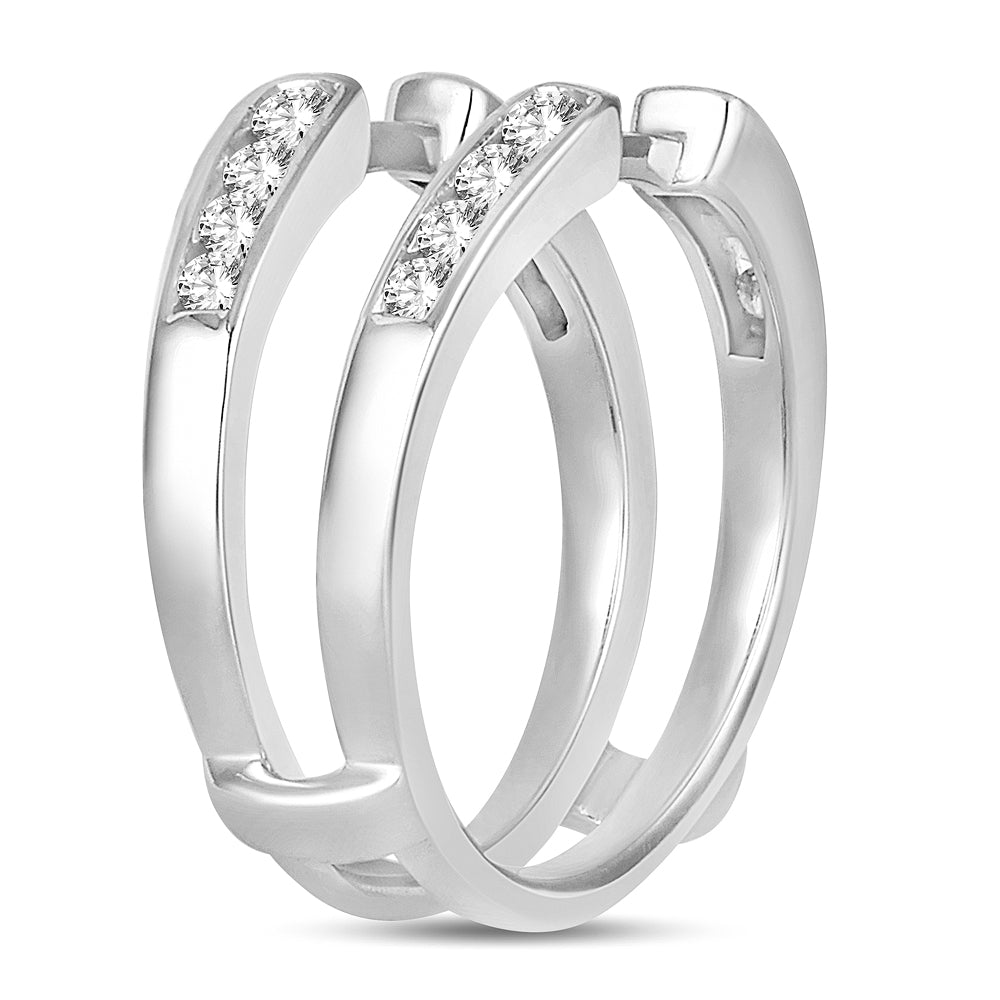 14K White Gold Lab Diamond Ring Guard Enhancer Chic Accent