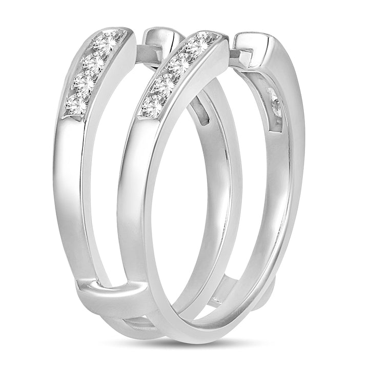 14K White Gold Lab Diamond Ring Guard Enhancer Chic Accent