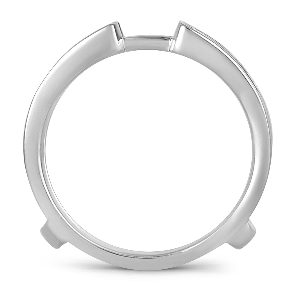 14K White Gold Lab Diamond Ring Guard Enhancer Chic Accent