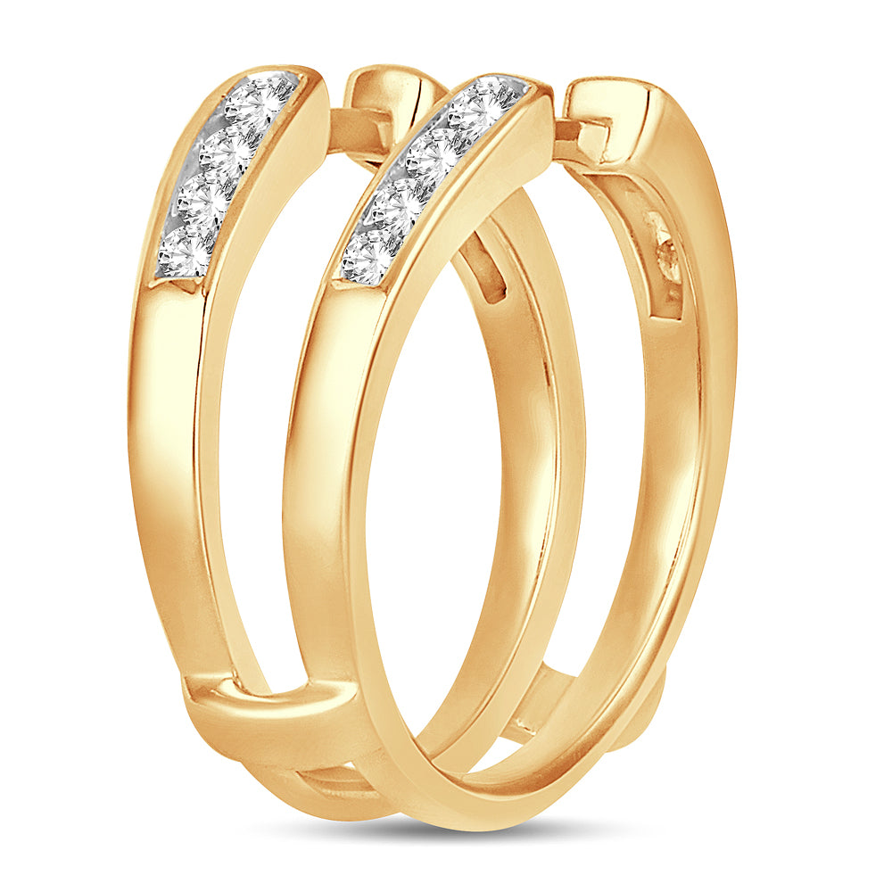 14K Yellow Gold 0.50CT Lab Diamond Semi Mount Ring Guard