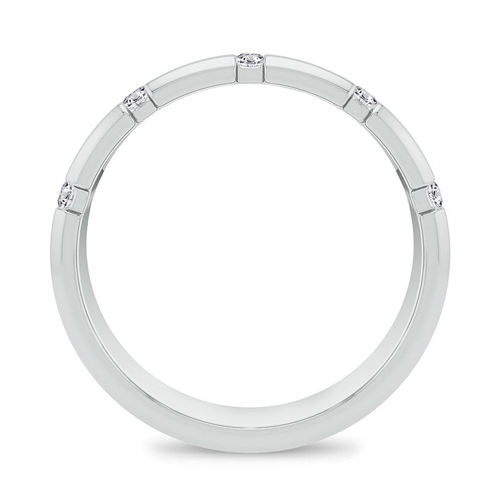 14K White Gold Lab Diamond Mens Wedding Band Ring