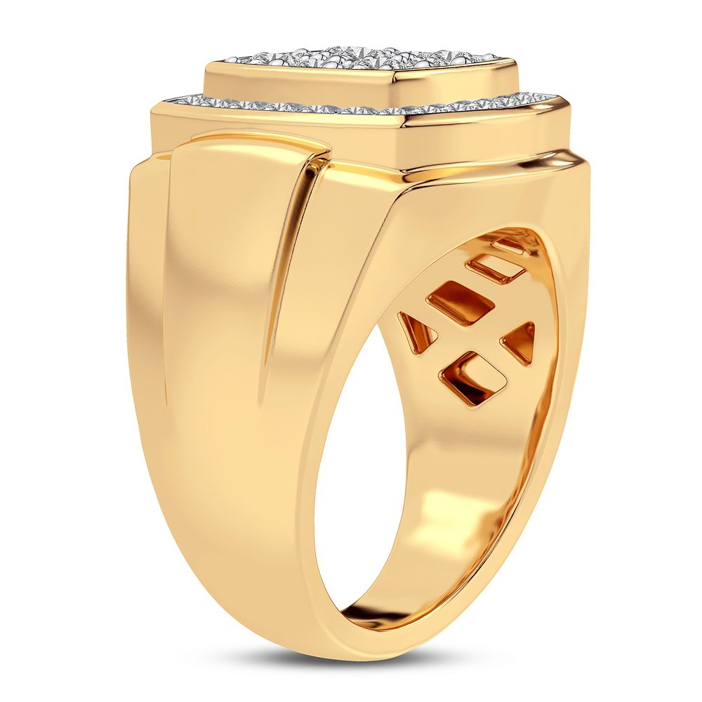 14K Yellow Gold Mens Lab Diamond Statement Ring - 2CT