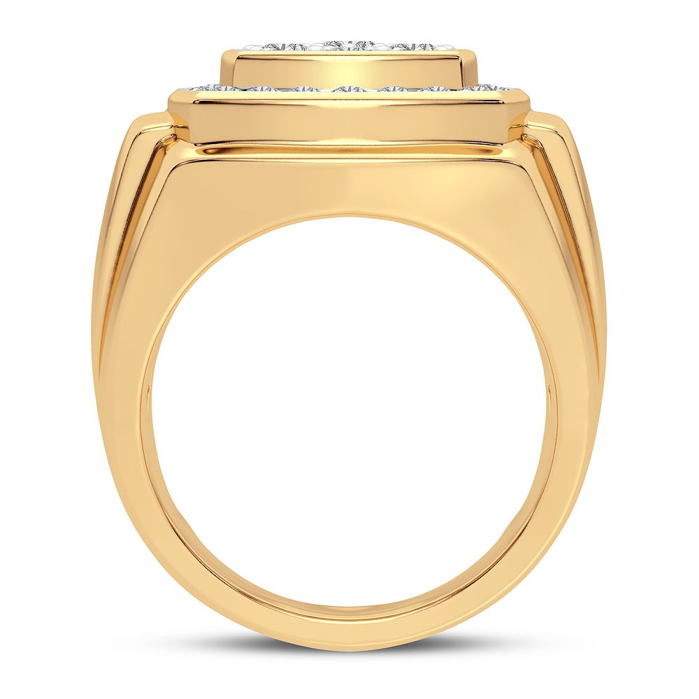 14K Yellow Gold Mens Lab Diamond Statement Ring - 2CT