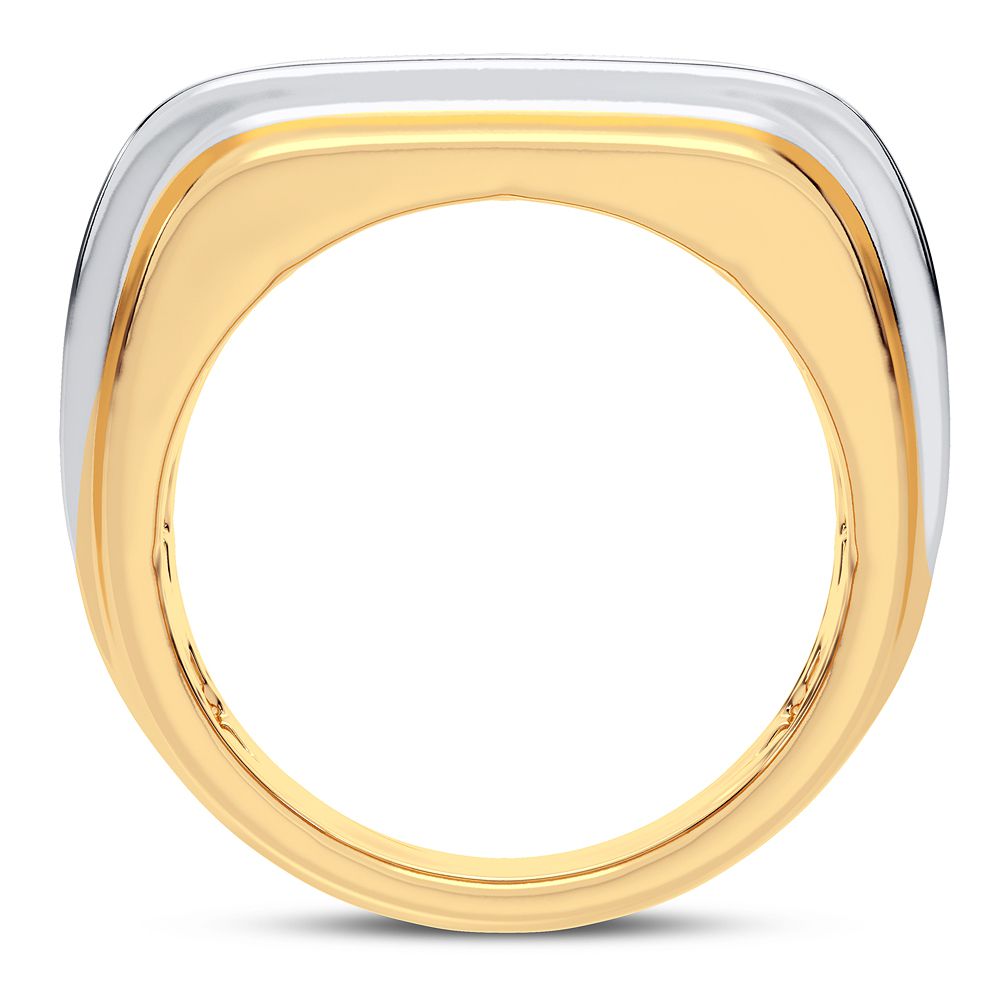 Bold 14K Yellow Gold 2CT Lab Diamond Mens Ring