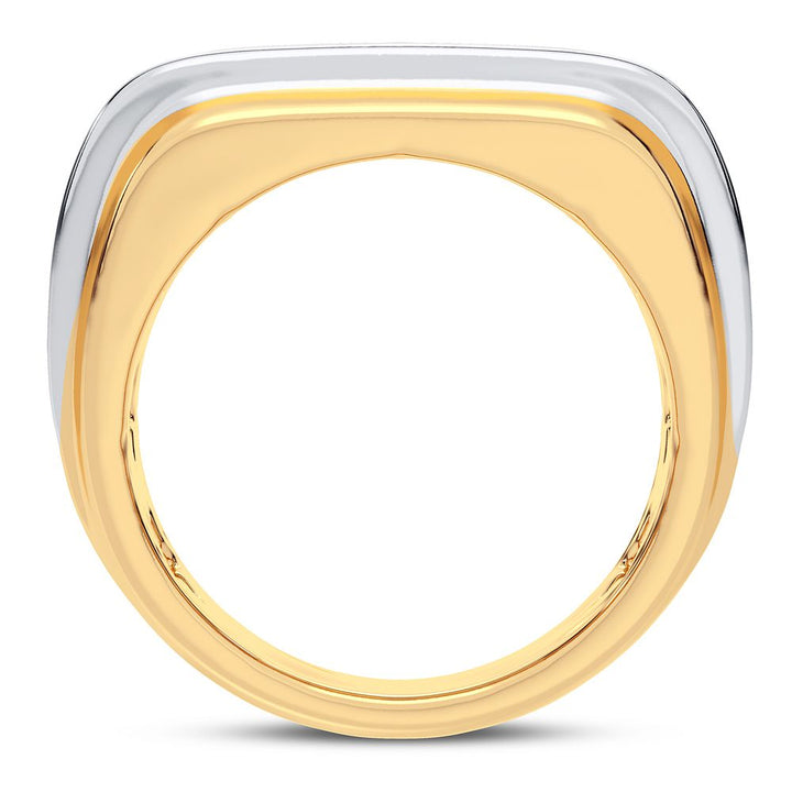 Bold 14K Yellow Gold 2CT Lab Diamond Mens Ring