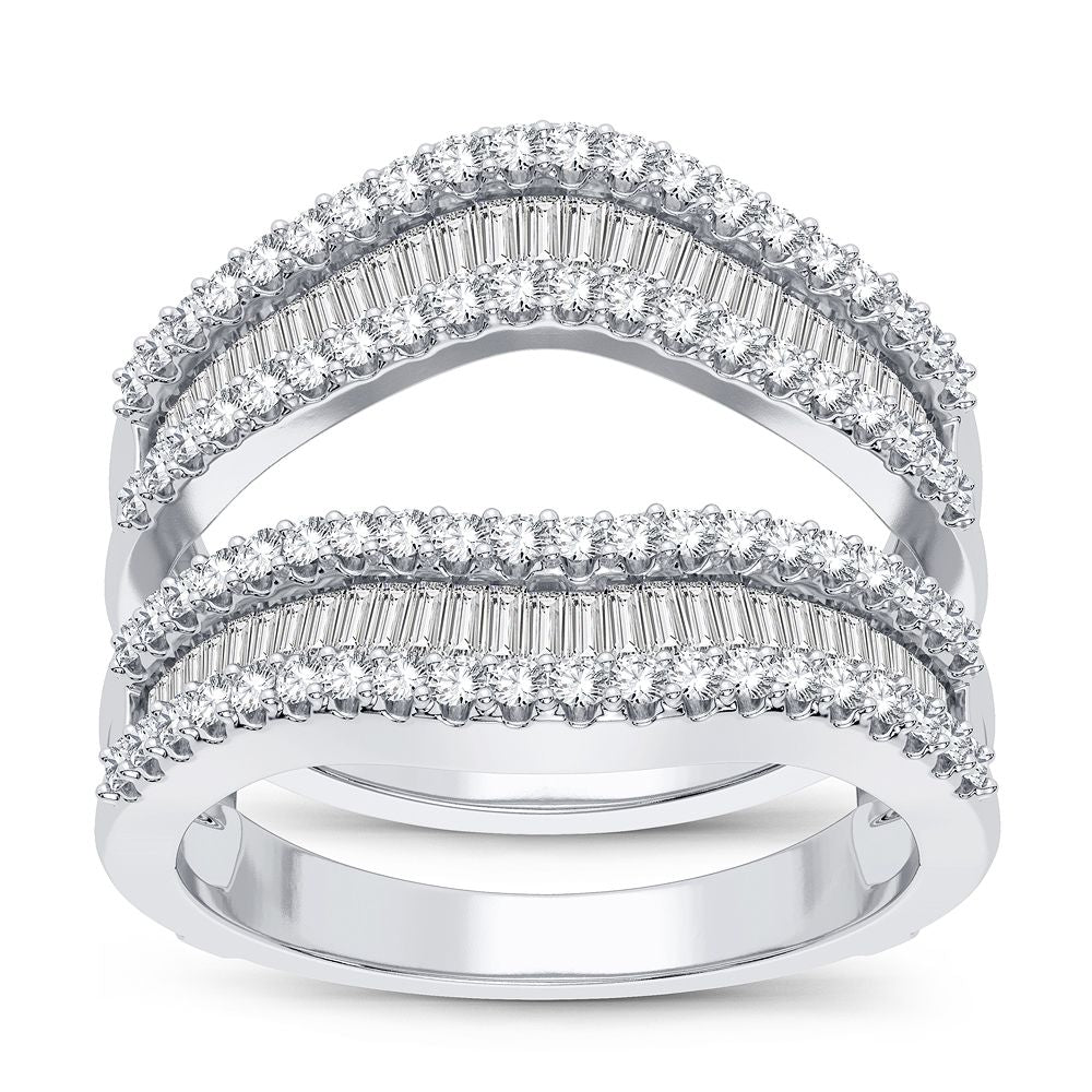 14K White Gold 1CT Lab Diamond Ring Guard Enhancer