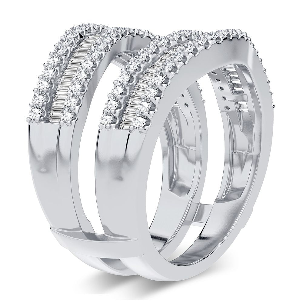 14K White Gold 1CT Lab Diamond Ring Guard Enhancer