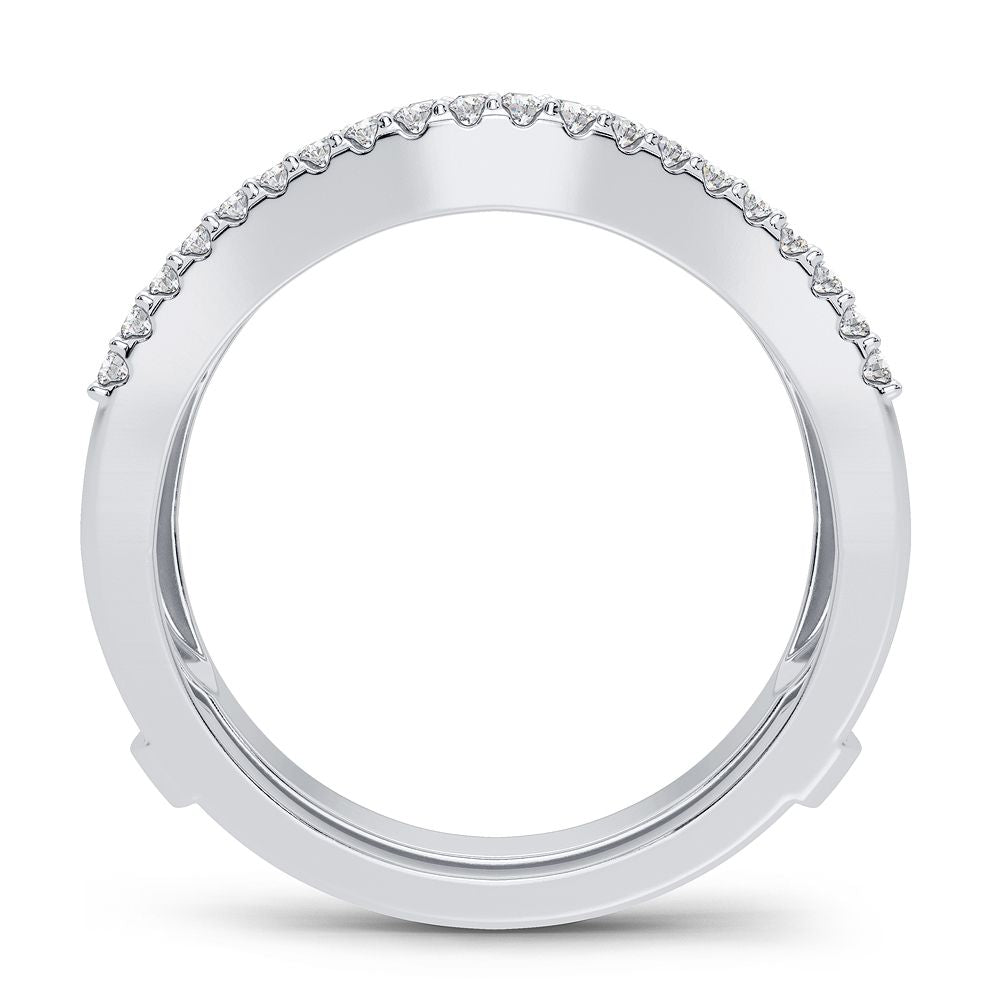 14K White Gold 1CT Lab Diamond Ring Guard Enhancer