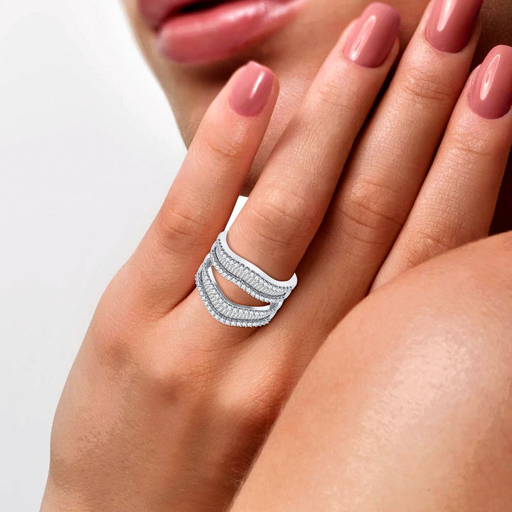 14K White Gold 1CT Lab Diamond Ring Guard Enhancer