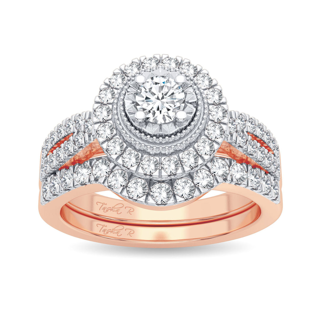 14k Rose Gold Lab Diamond Bridal Ring (0.75CT)