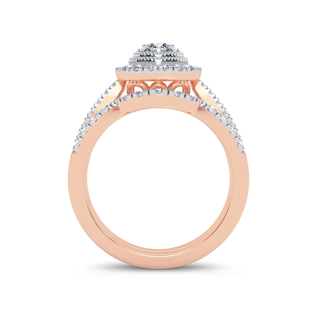14k Rose Gold Lab Diamond Bridal Ring (0.75CT)