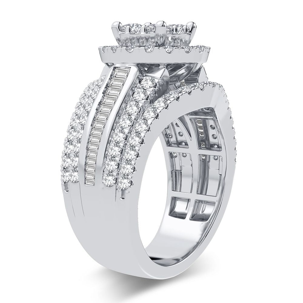 Brilliant 14k White Gold 1.90CT Lab Grown Diamond Engagement Ring