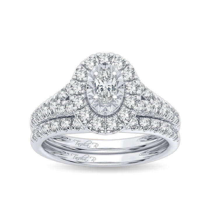 Brilliant 14k White Gold 1CT Lab Diamond Engagement Ring