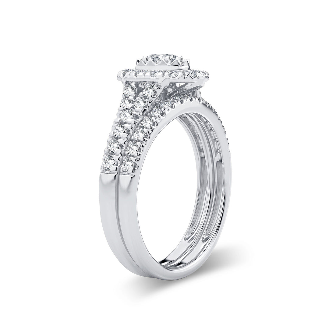 Brilliant 14k White Gold 1CT Lab Diamond Engagement Ring