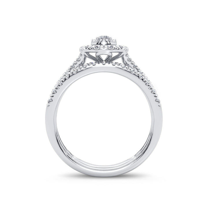 Brilliant 14k White Gold 1CT Lab Diamond Engagement Ring