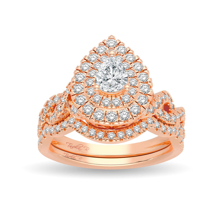 Romantic 14k Rose Gold Lab Diamond Engagement Ring