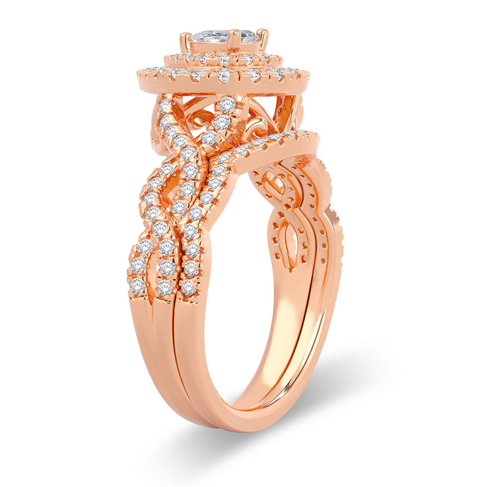 Romantic 14k Rose Gold Lab Diamond Engagement Ring