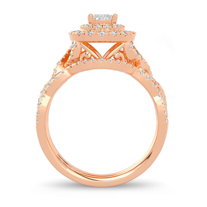 Romantic 14k Rose Gold Lab Diamond Engagement Ring