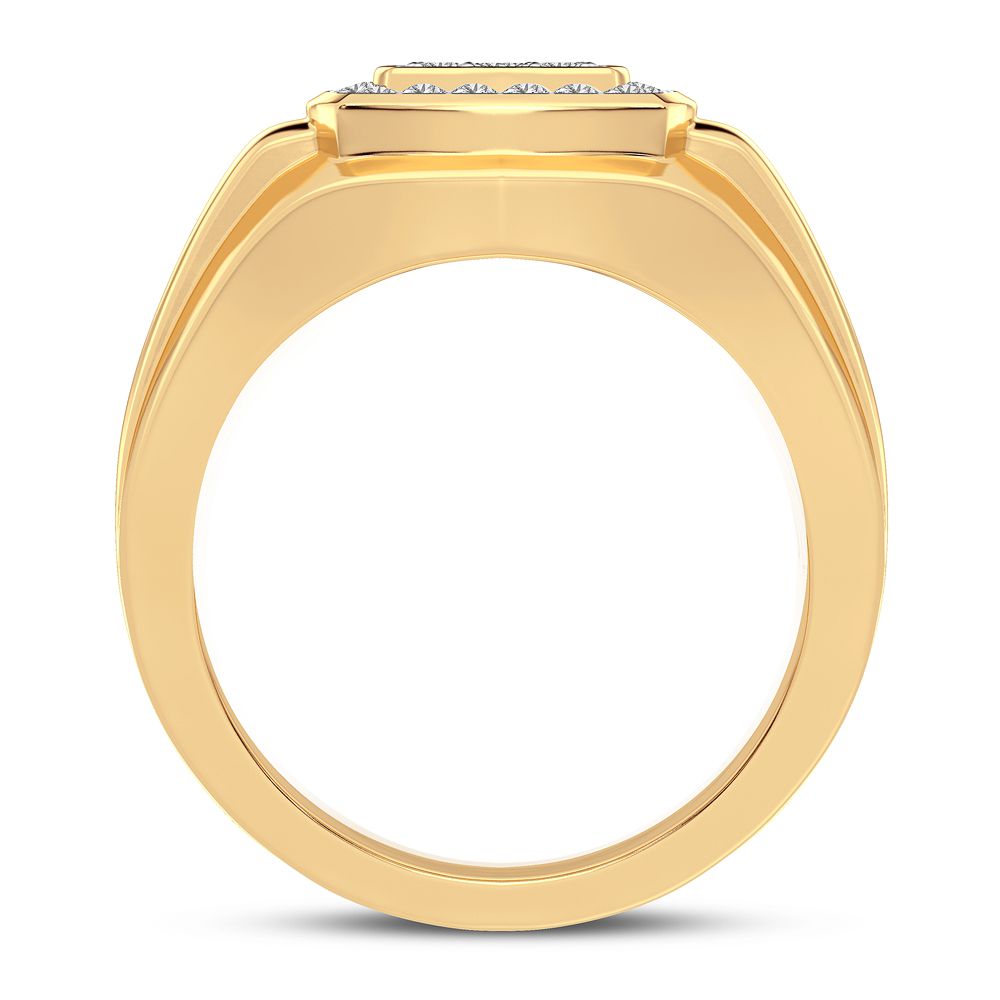 Bold 14K Gold 0.50CT Lab Diamond Mens Band Ring