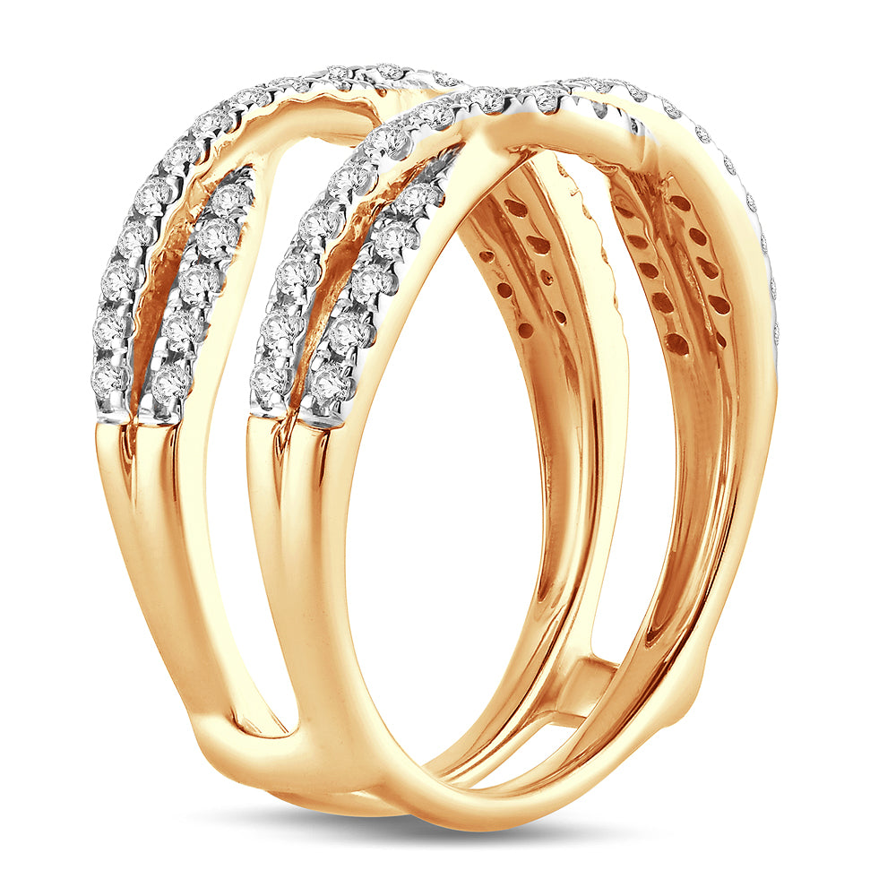 14K Yellow Gold Lab Diamond Ring Guard Enhancer