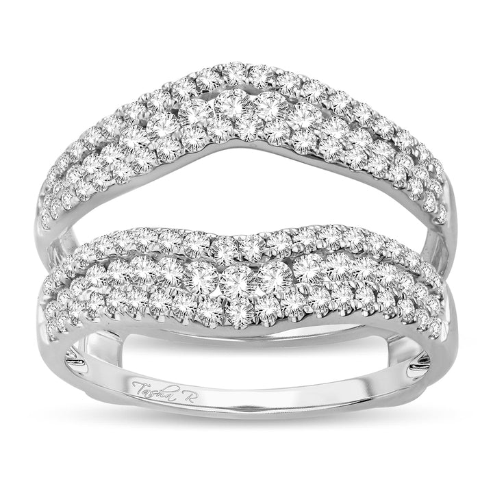 14K White Gold Lab Diamond Ring Guard Enhancer 1CT