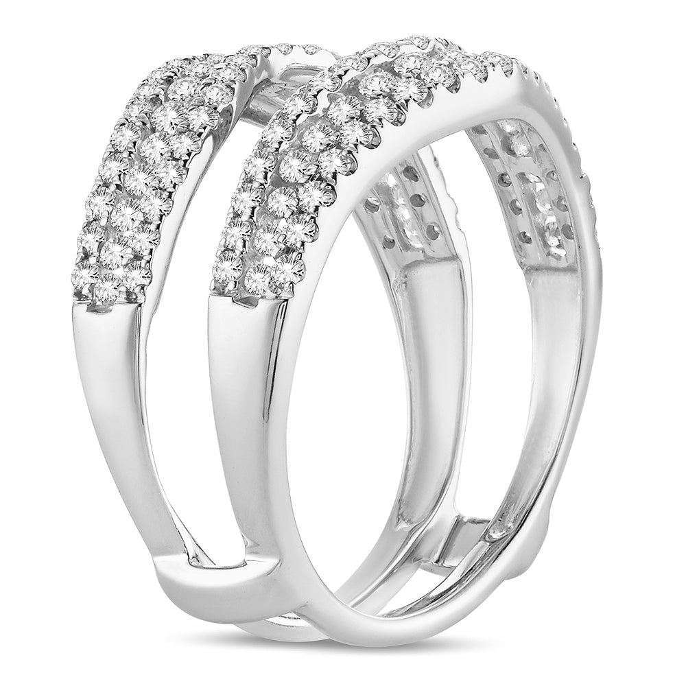 14K White Gold Lab Diamond Ring Guard Enhancer 1CT