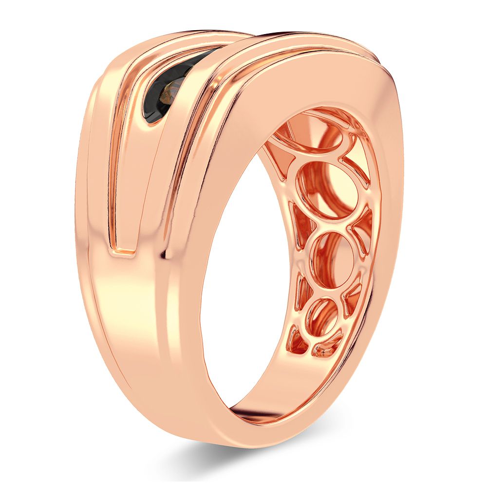 Refined 14k Rose Gold Lab Diamond Mens Statement Ring