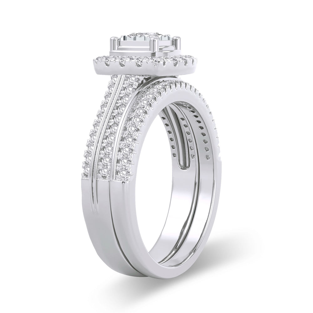 Luminous 14k White Gold Lab Diamond Bridal Ring (0.64CT)