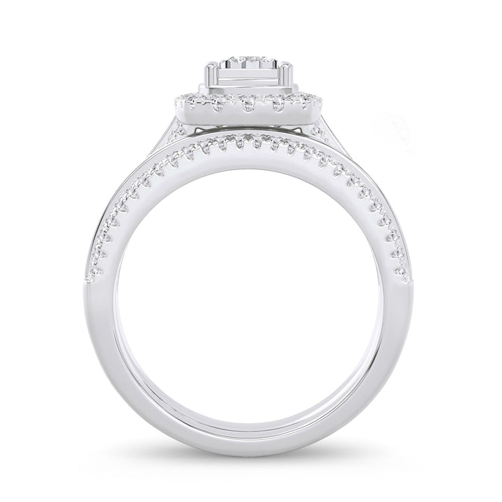 Luminous 14k White Gold Lab Diamond Bridal Ring (0.64CT)