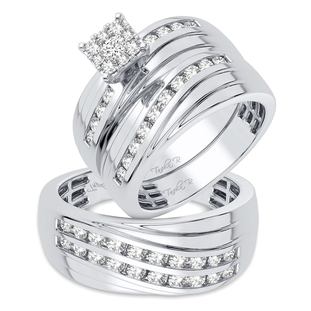 14K 1.13CT DIAMOND TRIO SET