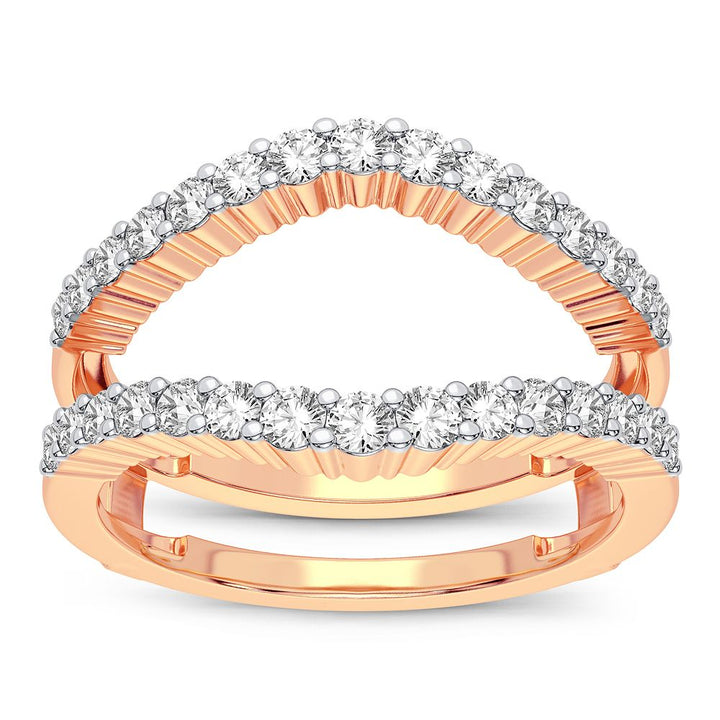 Romantic Rose Gold 0.50CT Lab Diamond Ring Guard Enhancer