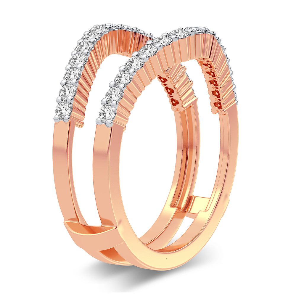 Romantic Rose Gold 0.50CT Lab Diamond Ring Guard Enhancer