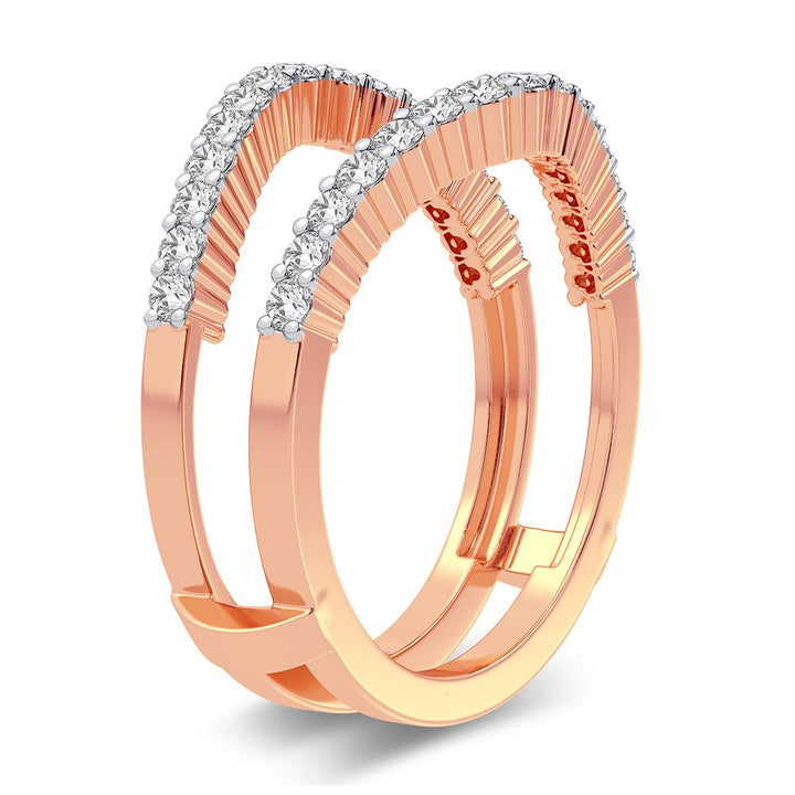 Romantic Rose Gold 0.50CT Lab Diamond Ring Guard Enhancer