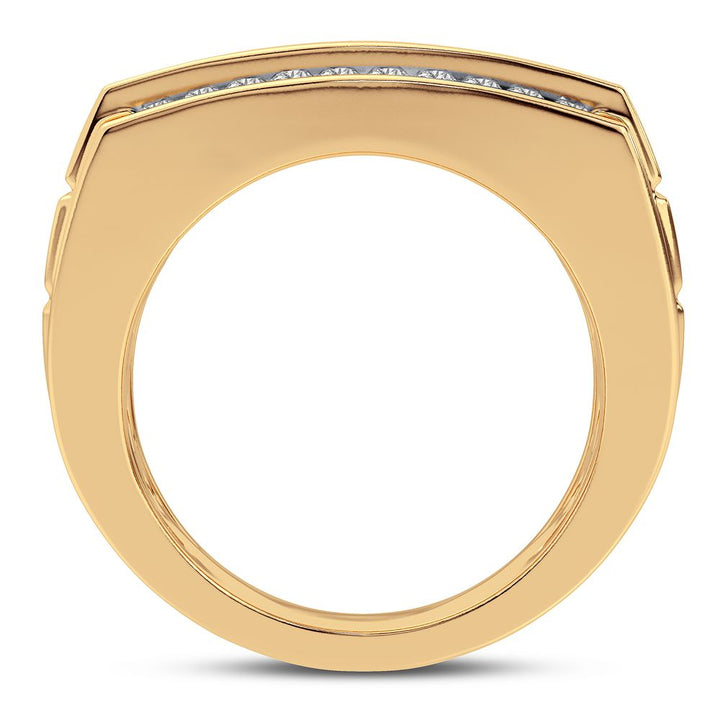 14K Yellow Gold Mens Lab Diamond Statement Ring - 1.50CT