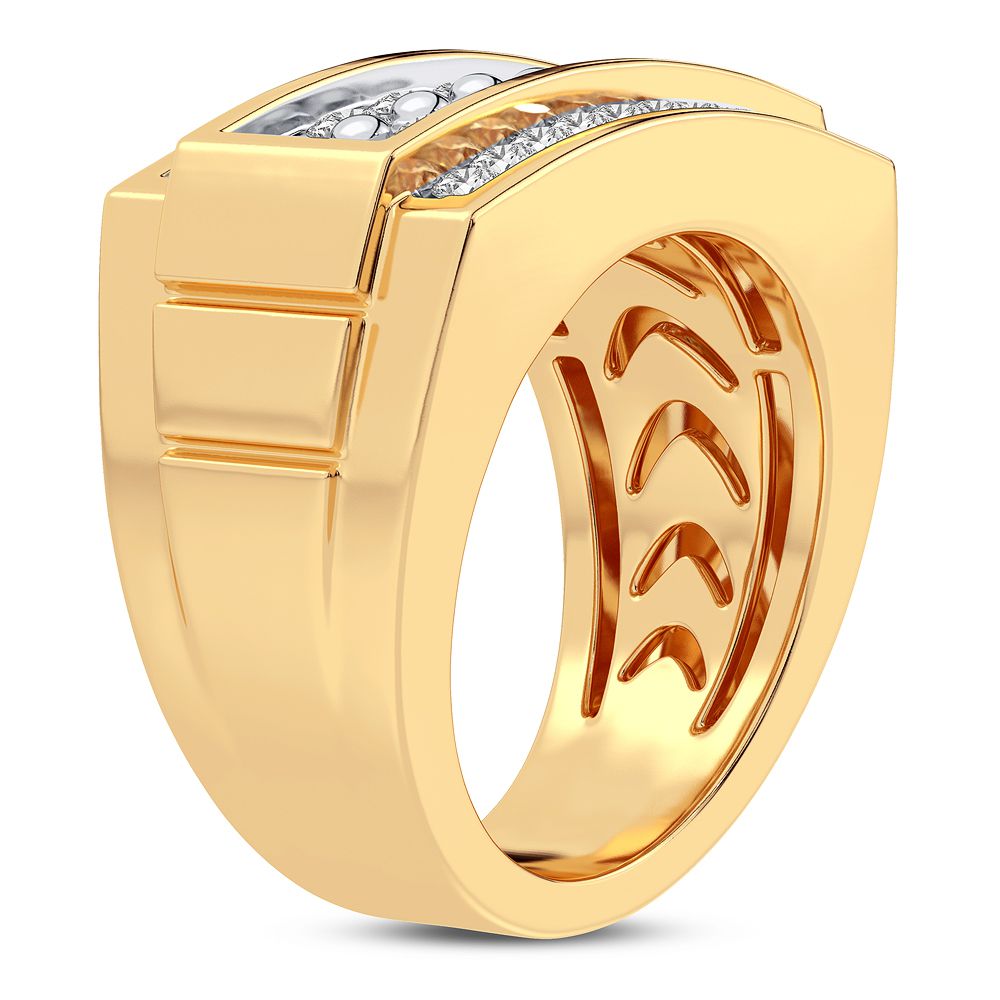 14K Yellow Gold Mens Lab Diamond Statement Ring (2.00CT)