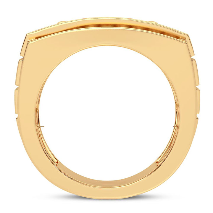 14K Yellow Gold 2CT Lab Diamond Mens Luxury Statement Ring