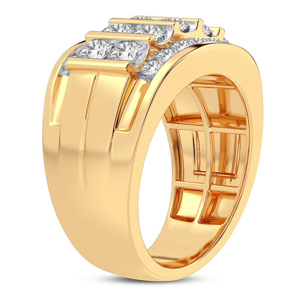 14K Yellow Gold Mens Lab Diamond Statement Ring - 2CT Brilliance