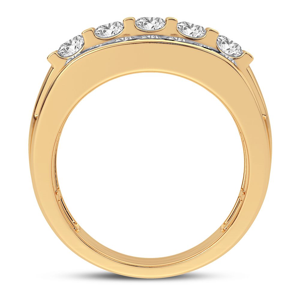 14K Yellow Gold Mens Lab Diamond Statement Ring - 2CT Brilliance