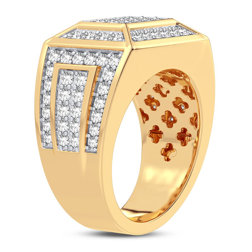 14K Yellow Gold Mens Lab Diamond Statement Ring - 2CT Brilliance