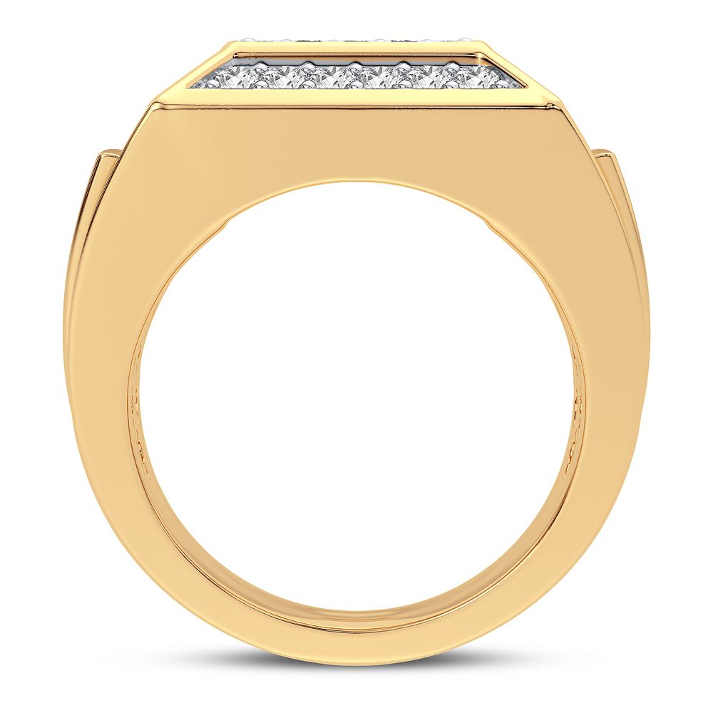 14K Yellow Gold Mens Lab Diamond Statement Ring - 2CT Brilliance