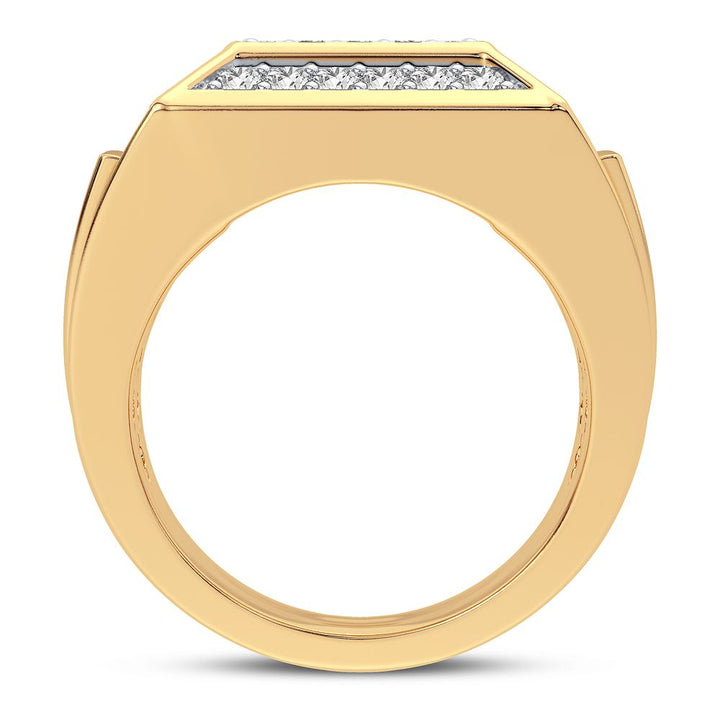 14K Yellow Gold Mens Lab Diamond Statement Ring - 2CT Brilliance