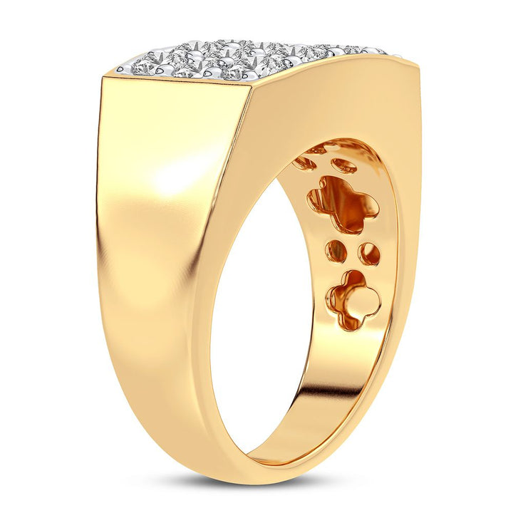 14K Yellow Gold Lab Diamond Mens Statement Ring - 2CT Brilliance