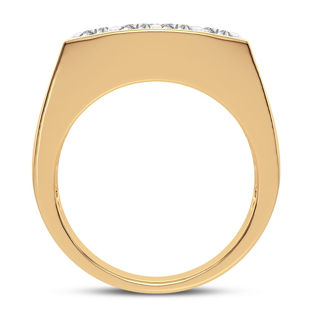 14K Yellow Gold Lab Diamond Mens Statement Ring - 2CT Brilliance