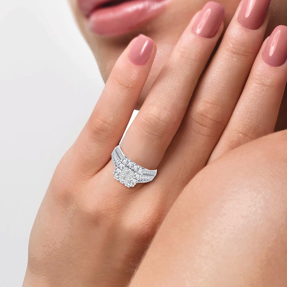 Brilliant 14k White Gold 1CT Lab Diamond Engagement Ring