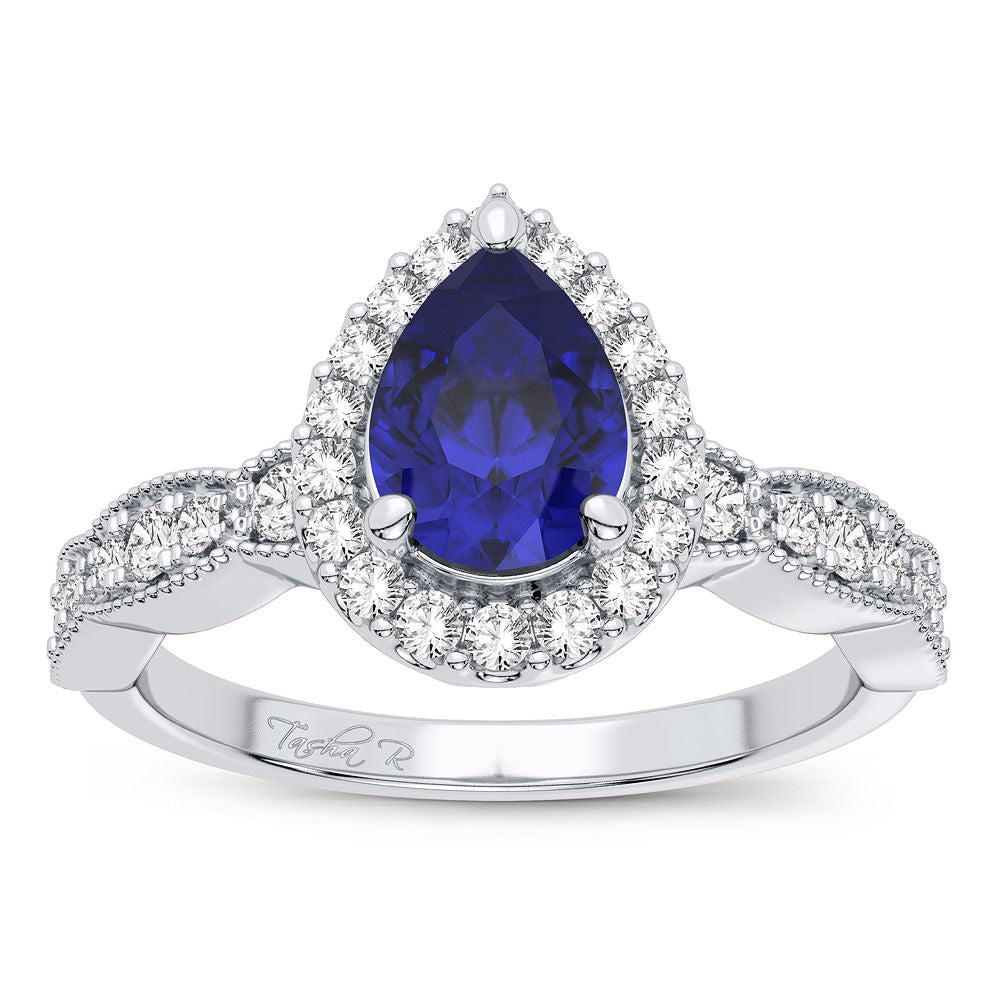 14K 0.28CT Diamond Sapphire Ring