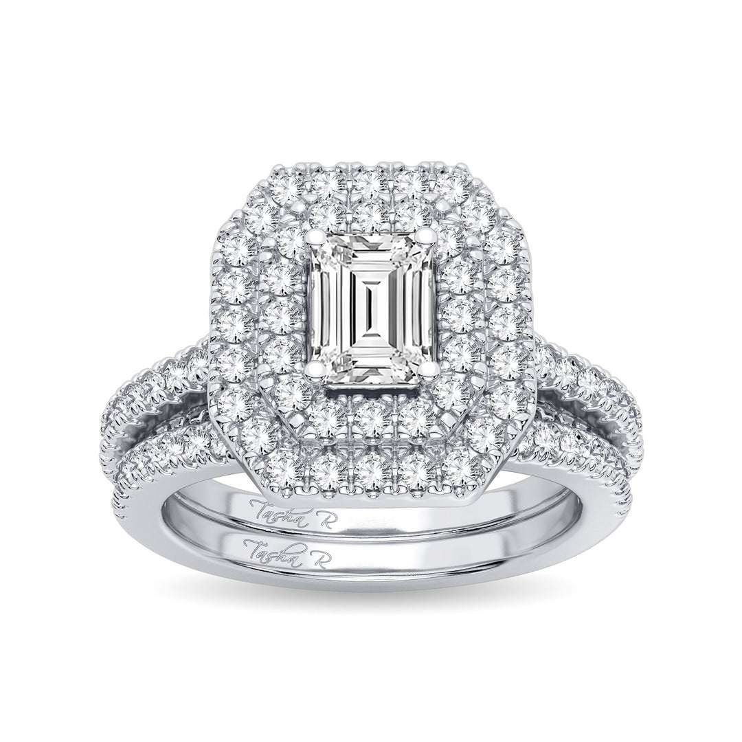 Brilliant 14k White Gold 1.50CT Lab Diamond Bridal Ring