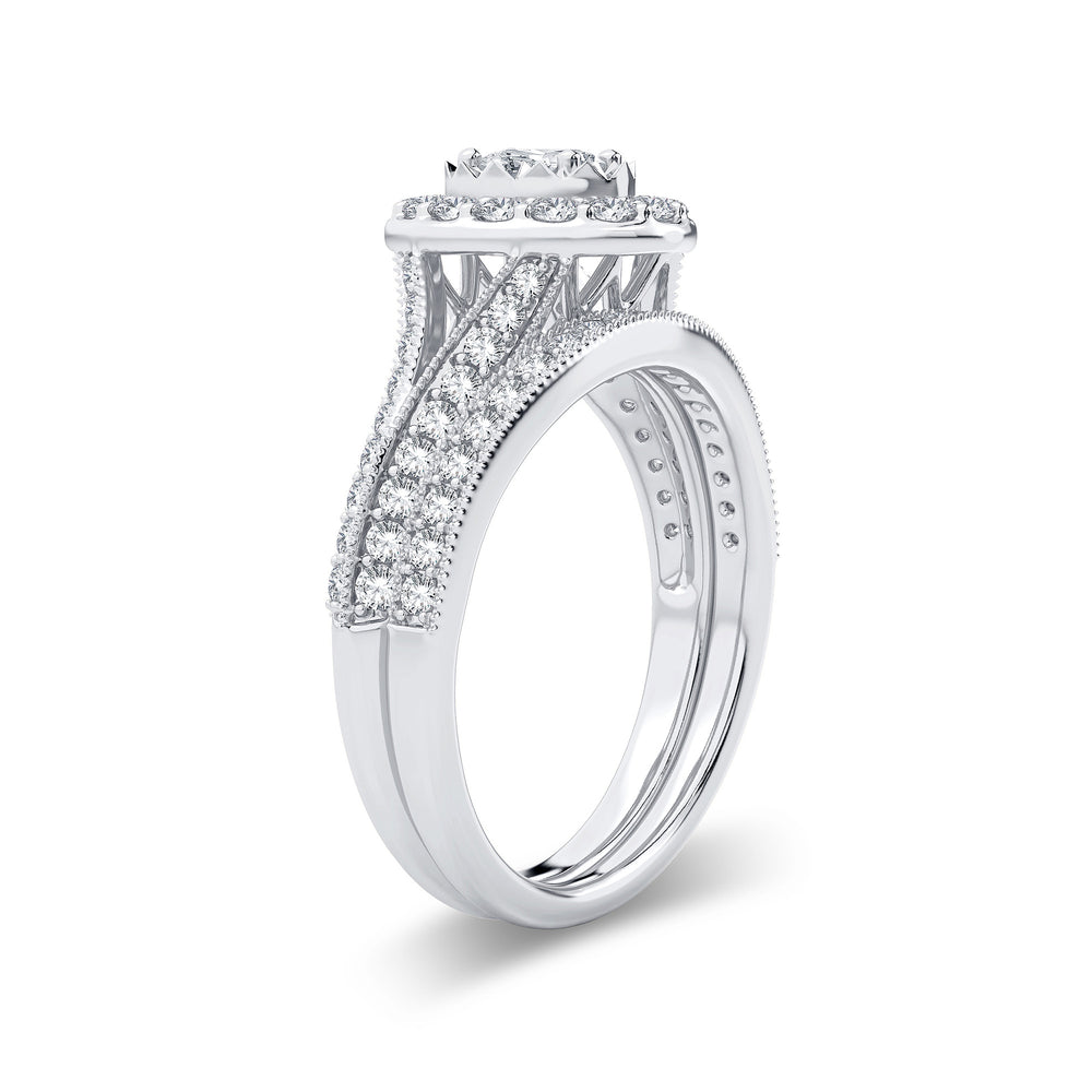 Luminous 14k White Gold Lab Diamond Bridal Ring 1CT