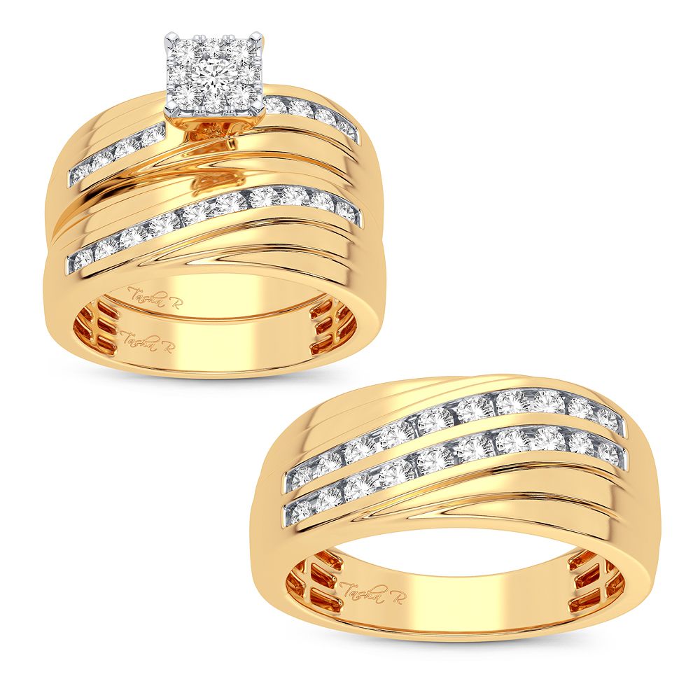 14k Yellow Gold Lab Diamond Trio Set - Timeless Elegance