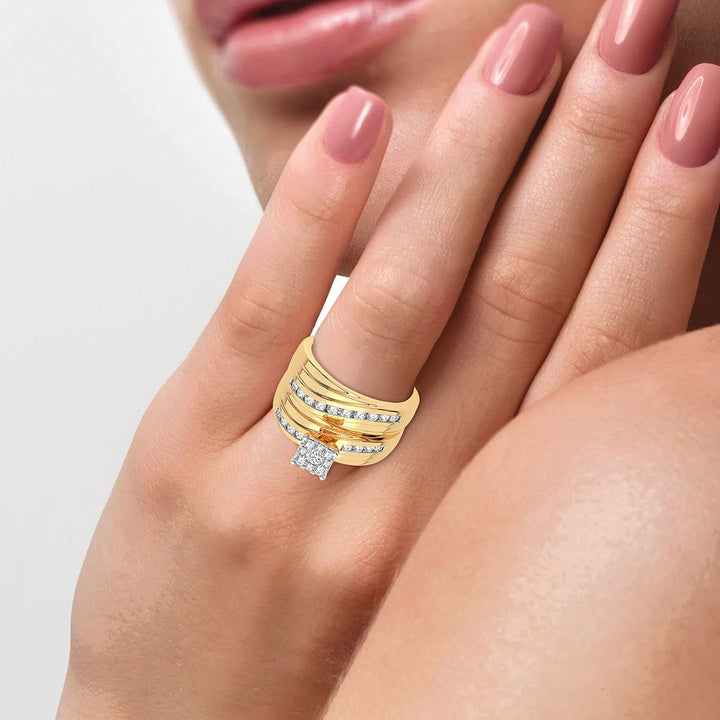 14k Yellow Gold Lab Diamond Trio Set - Timeless Elegance